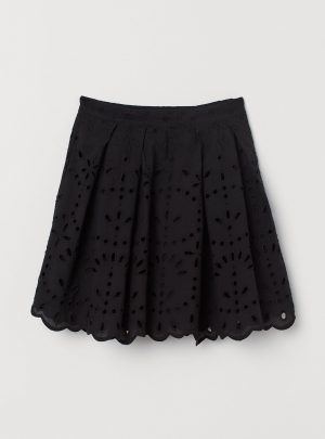 Skirt with Eyelet Embroidery